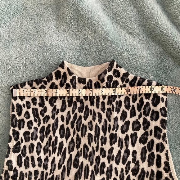 Vintage Sleeveless Leopard top, Lambswool and Rabbit fur, small - Picture 2 of 6